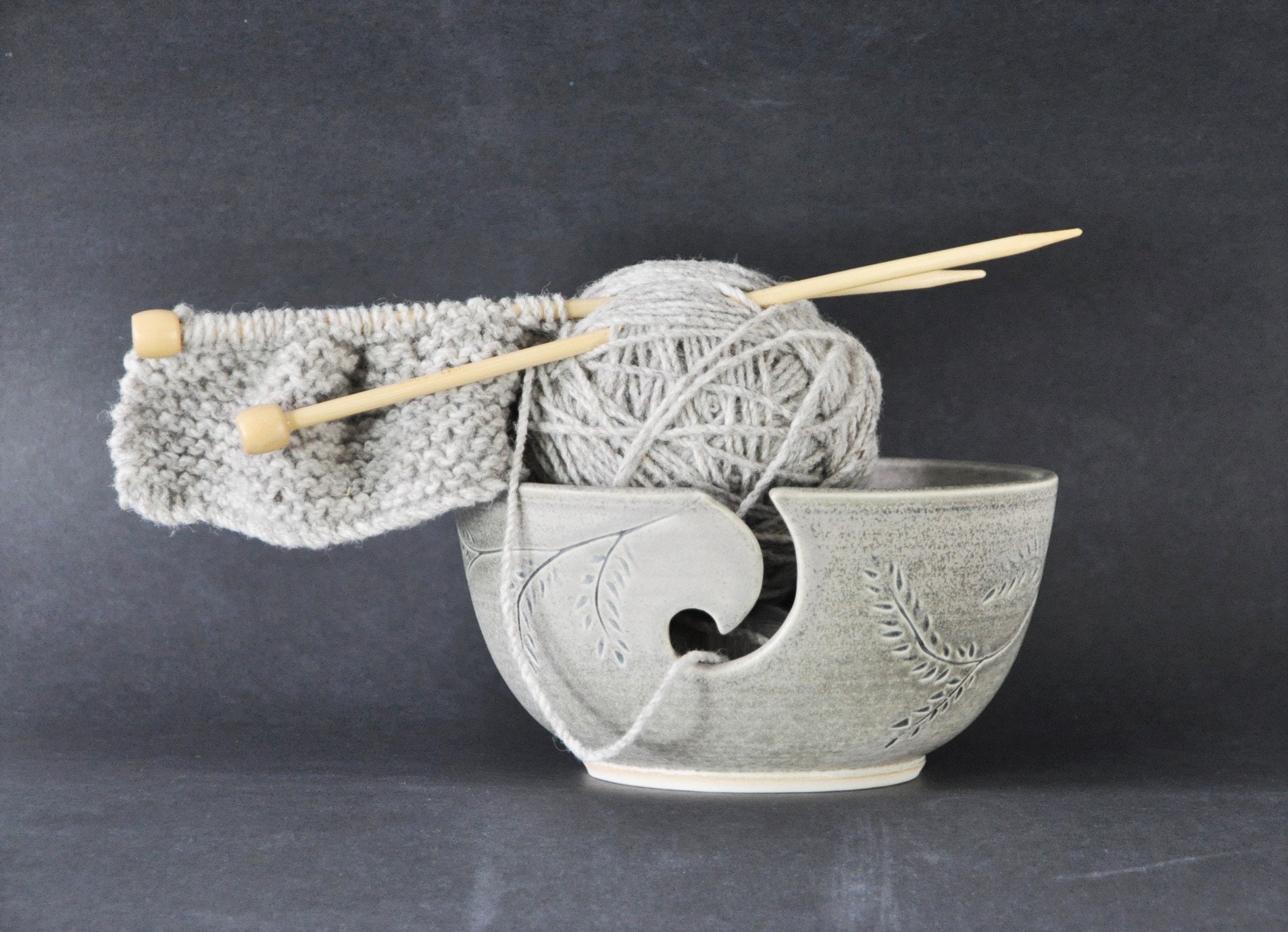 Ceramic Crochet Bowl, Ceramic Yarn Bowl Fine Workmanship Retro