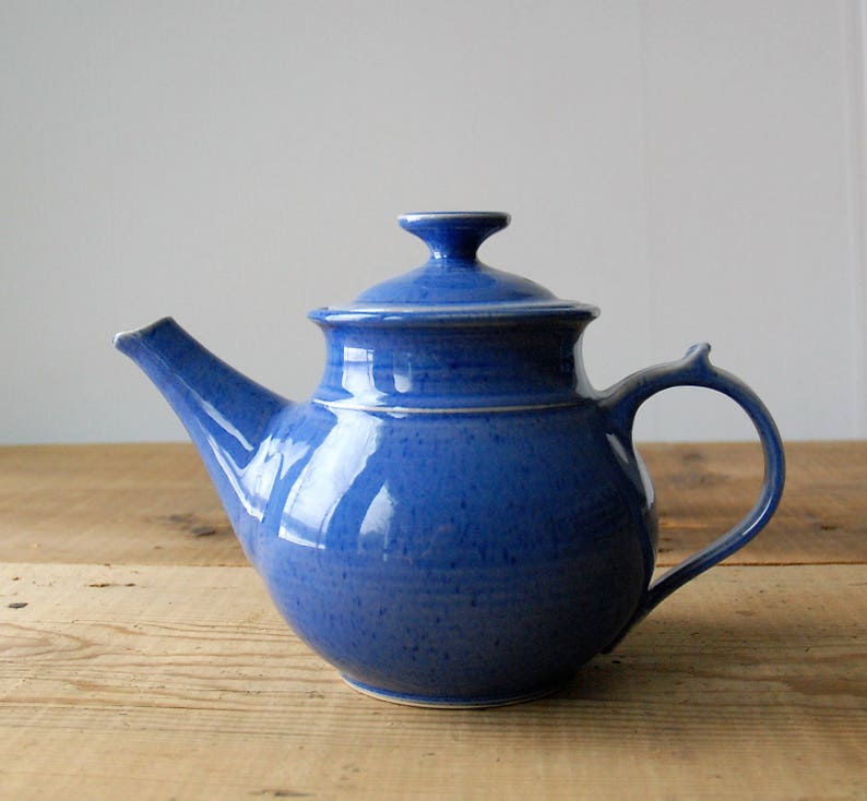 Hand Made Pottery Teapot Ceramic Teapot Blue Pottery Teapot Etsy