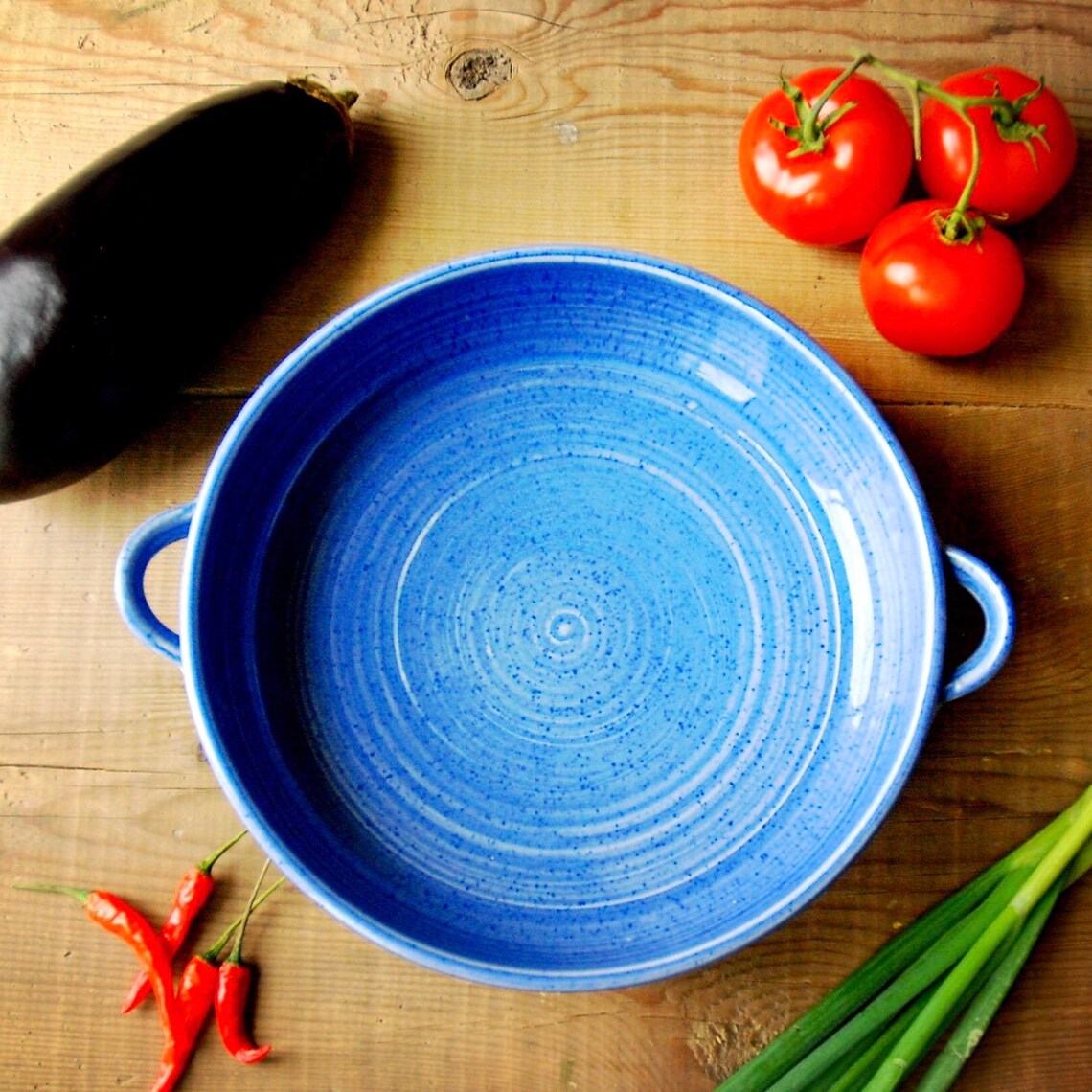 Blue Ceramic Casserole Dish Ovenproof Au Gratin Dish Ceramic Etsy