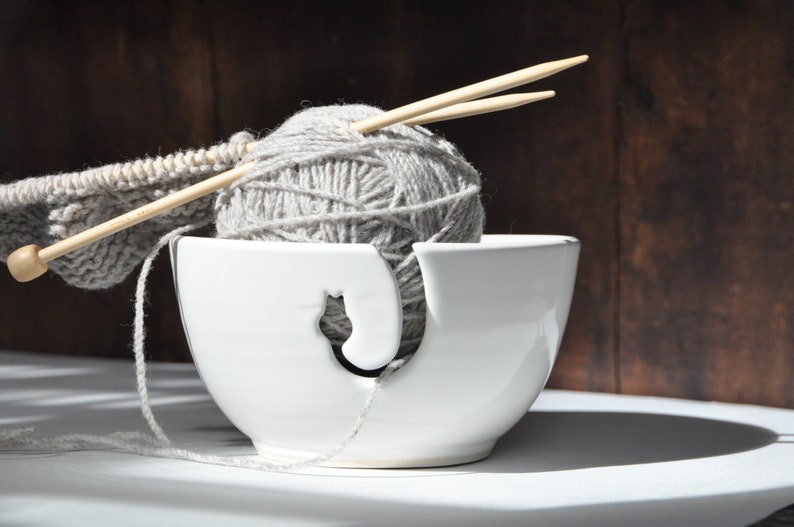 White Cat Ceramic Yarn Bowl Knitting Bowl Crochet Bowl Etsy UK