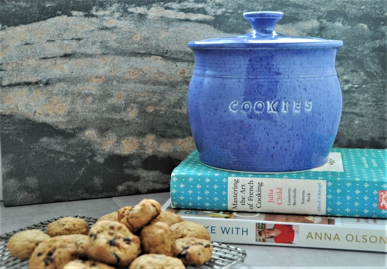 Ceramic Cookie Jar With Lid Handmade Pottery Cookie Jar Etsy Canada
