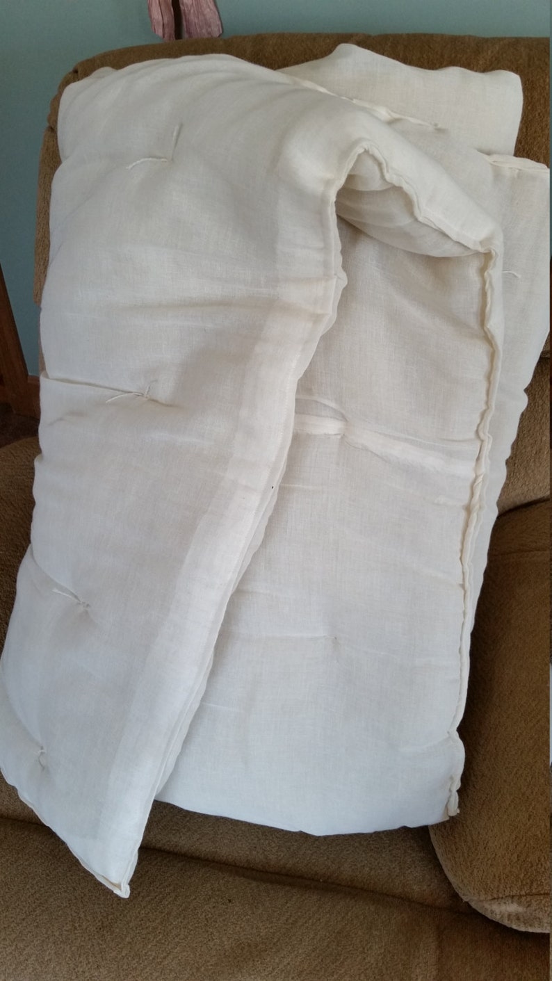 Queen Size Wool Comforter Batt, from Michigan grown wool, with Cheesecloth Lining 90 X90. Virgin Wool. image 2