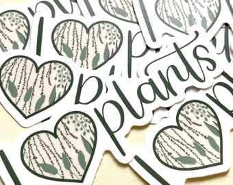 I Love Plants Sticker - Dishwasher and Waterproof Safe - Professionally Printed.