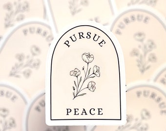 Pink Pursue Peace - JW convention Sticker - Dishwasher and Waterproof Safe - Professionally Printed