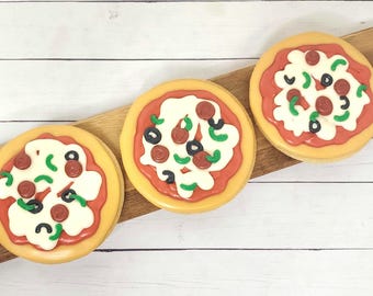 Pizza Party, pizza theme hand decorated sugar cookies, DELICIOUS!!! Order at least 15 days ahead