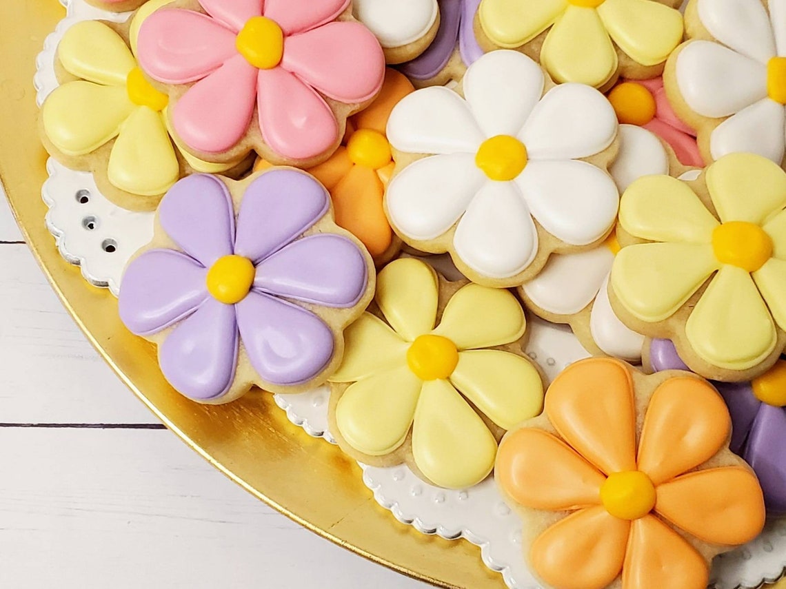 Mini Spring Flowers Hand Decorated Sugar Cookies Custom - Etsy