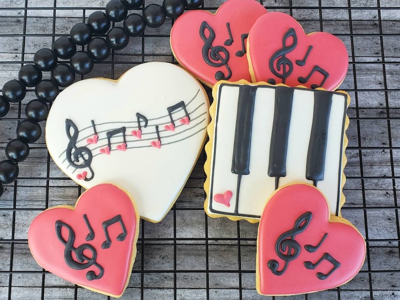 Music and Recital Sugar Cookies, Piano, Concert, Custom Decorated By Hand, DELICIOUS Customizable. Must order at least 15 days ahead. image 3
