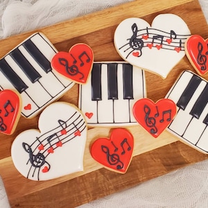 Music and Recital Sugar Cookies, Piano, Concert, Custom Decorated By Hand, DELICIOUS Customizable. Must order at least 15 days ahead. image 1