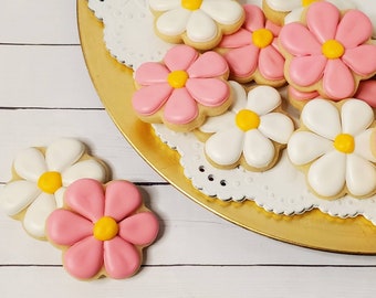 Mini Spring Flowers, Hand Decorated Sugar Cookies, Custom Designs and Colors, Cute Flower Cookies, 2" Cookies, Must order 15 days ahead