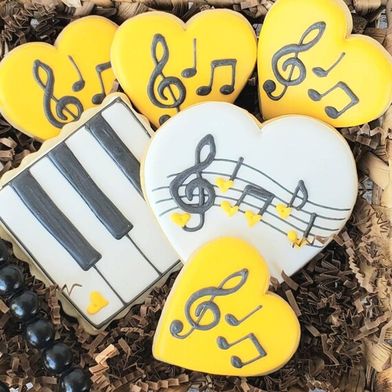 Music and Recital Sugar Cookies, Piano, Concert, Custom Decorated