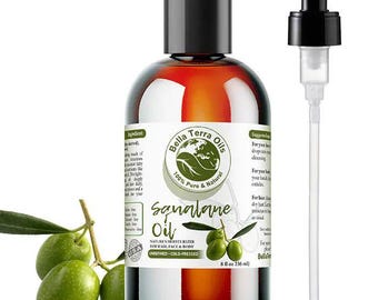 Natural Olive Squalane Oil 8oz for Face, Dry Skin and Glow - Carrier Oil for Skin, Hair, Massage, DIY Skincare, Soap and Lotion Making