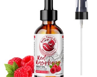 Natural Red Raspberry Seed Oil 2oz for Face, Body and Dry Skin - Carrier Oil for Skin, Hair, Massage, DIY Skincare, Soap and Lotion Making
