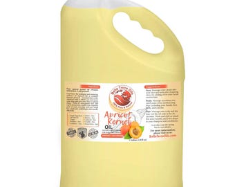 Apricot Kernel Oil – 1 Gallon | Cold-Pressed Carrier Oil for Massage, Soap, Lotion & DIY Projects