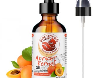 Apricot Kernel Oil – 4 oz | Pure Cold-Pressed Oil for Face, Body, Hair, Massage & DIY Projects