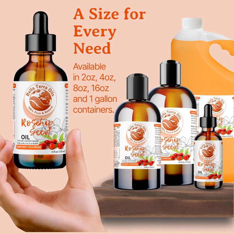 Rosehip Seed Oil Gallon 128oz - Wholesale Bulk Carrier Oil for Face Oil, Dry Skin, Serum and Lotion Making - Makers and Studios image 8