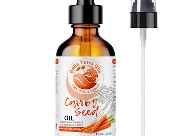 Natural Carrot Seed Oil for Face, Body and Glow - Carrier Oil for Skin, Hair, Massage, DIY Skincare, Soap and Lotion Making, Choose Size
