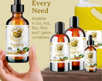 Golden Jojoba Oil Gallon 128oz Wholesale Bulk Carrier Oil for Face, Hair, Soap, Lotion