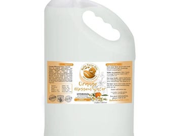 Orange Blossom Water Hydrosol Gallon 128oz Wholesale Bulk Hydrosol for Face Toner, Hair Mist, Body Spray, Spa Salon Supply