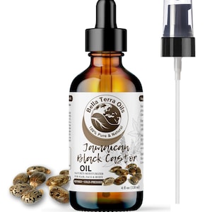 Black Castor Oil - Choose Size: 2oz, 4oz, 8oz, 16oz, 128oz | Pure, Cold-Pressed