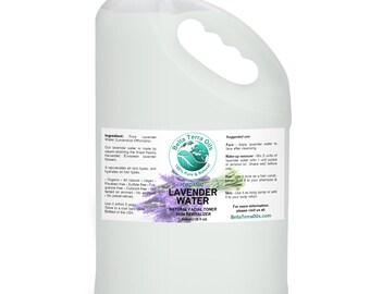 LAVENDER WATER GALLON Bulk 100% Pure Organic Hydrosol Mist Facial Toner Natural Moisturizer for Skin