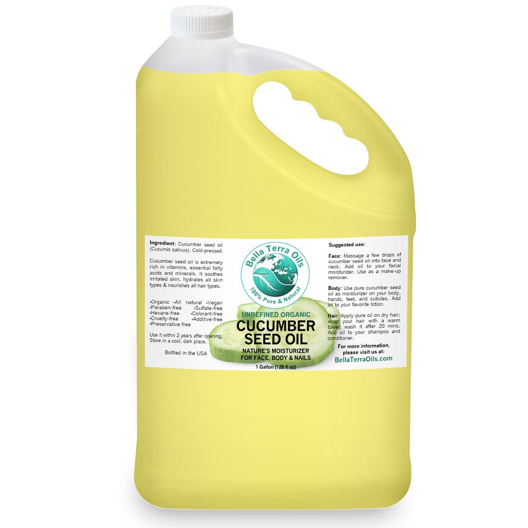 CUCUMBER SEED OIL Gallon Bulk 100 Pure Coldpressed Unrefined Organic