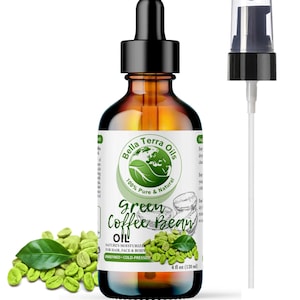 Green Coffee Bean Oil - Choose Size: 2oz, 4oz, 8oz, 16oz, 128oz | Cold-Pressed