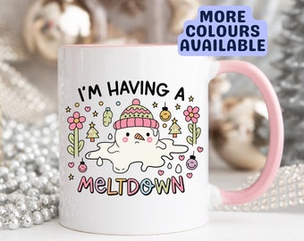 I'm Having A Meltdown Christmas Mug, Festive Mug, Snowman Mug, Home Decor Gift, Christmas Gift, Christmas Coffee Mug, Funny Christmas Gift