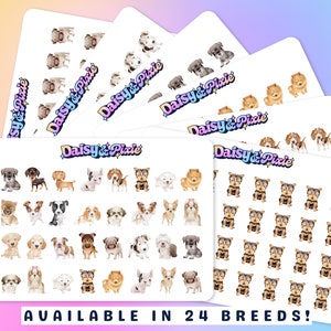 Dog Planner Stickers Mixed Breeds or Pick Your Breed Frenchie, Pug, Shih Tzu, Maltese, Labrador, Bulldog, Terrier, Dachshund, Chihuahua image 1