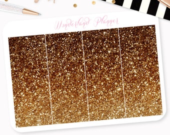Ombre Glitter Header Planner Stickers - Bronze Brown & Gold // Perfect for Erin Condren Vertical Life Planner