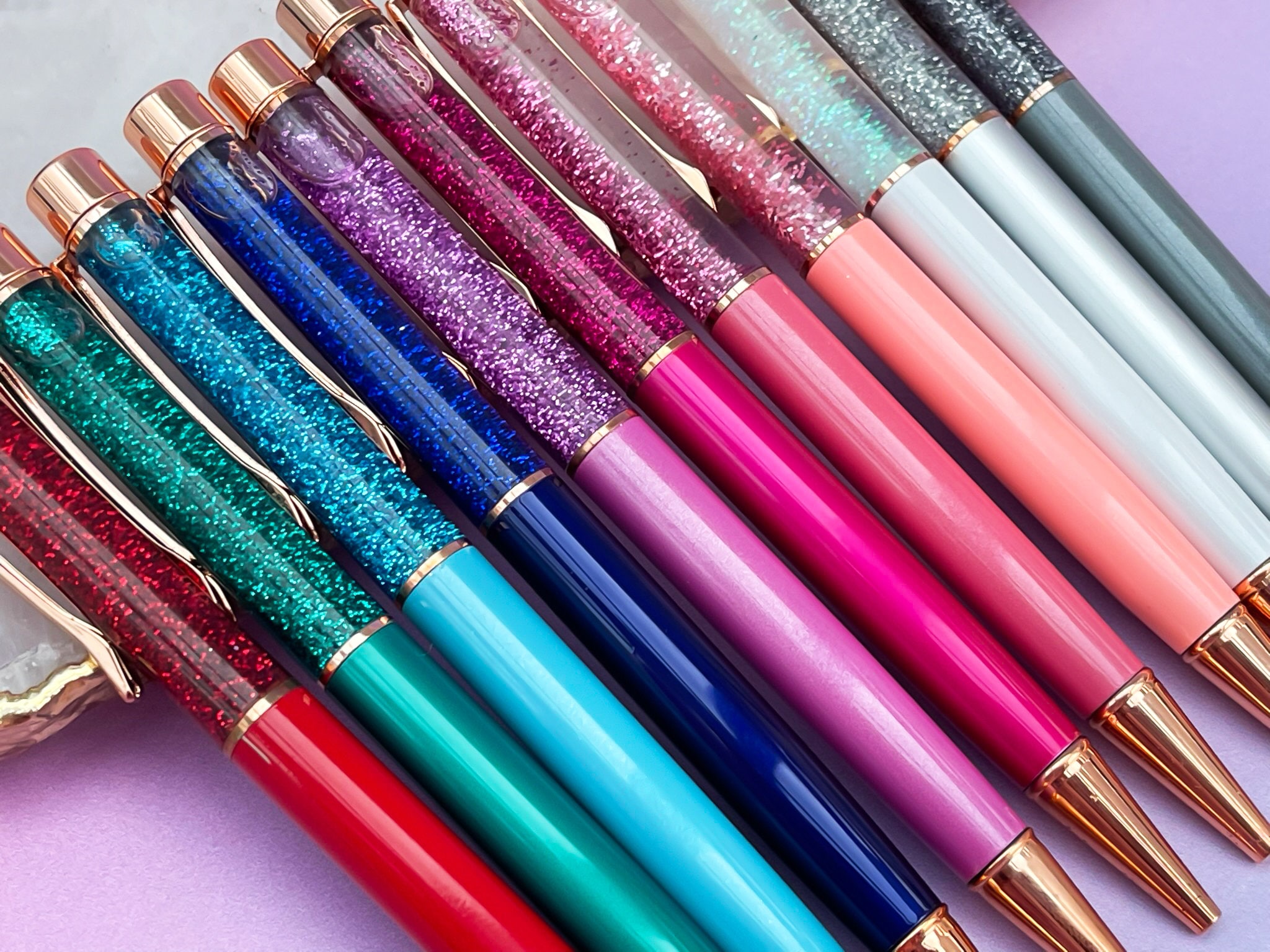 PATIKIL Glitter Balpen, 2 stuks sprankelende fancy glitter pen