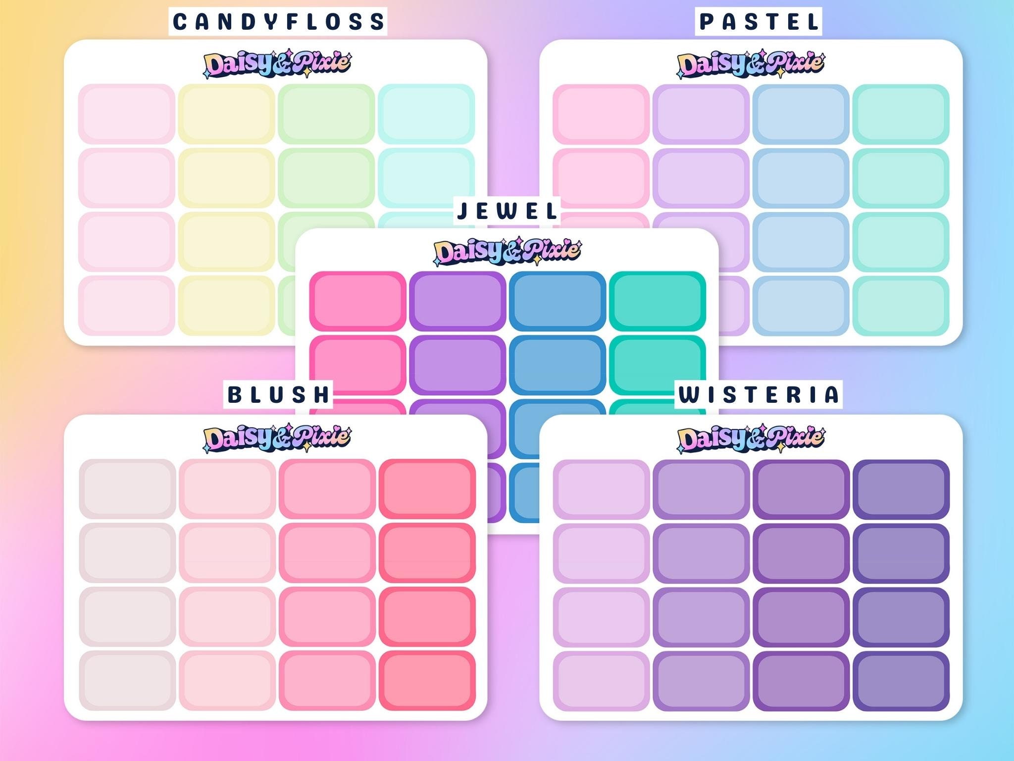 Rounded Rectangle Half Boxes, Functional Half Box Planner Stickers ...
