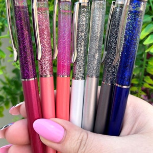 Silver Floating Glitter Pen, Coloured Glitter Pen, Stationery, Planner Pen, Ballpoint Pen, Sparkle Pen, Luxury Pen, Gift For Her image 4