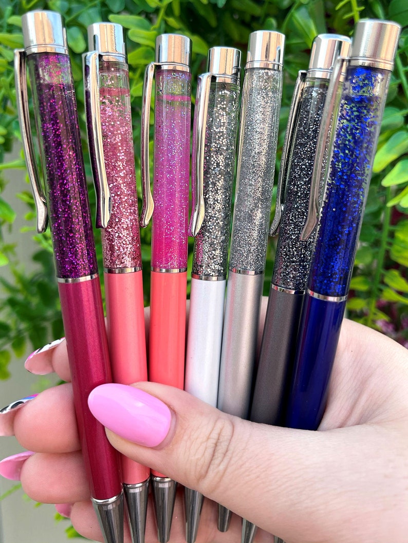 Silver Floating Glitter Pen, Coloured Glitter Pen, Stationery, Planner Pen, Ballpoint Pen, Sparkle Pen, Luxury Pen, Gift For Her image 4