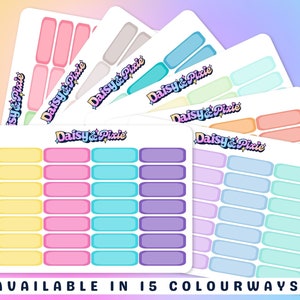 Rounded Quarter Boxes, Functional Quarter Box Stickers, Functional Planner Stickers, Colourful Sticker Sheet - Standard Vertical Planners