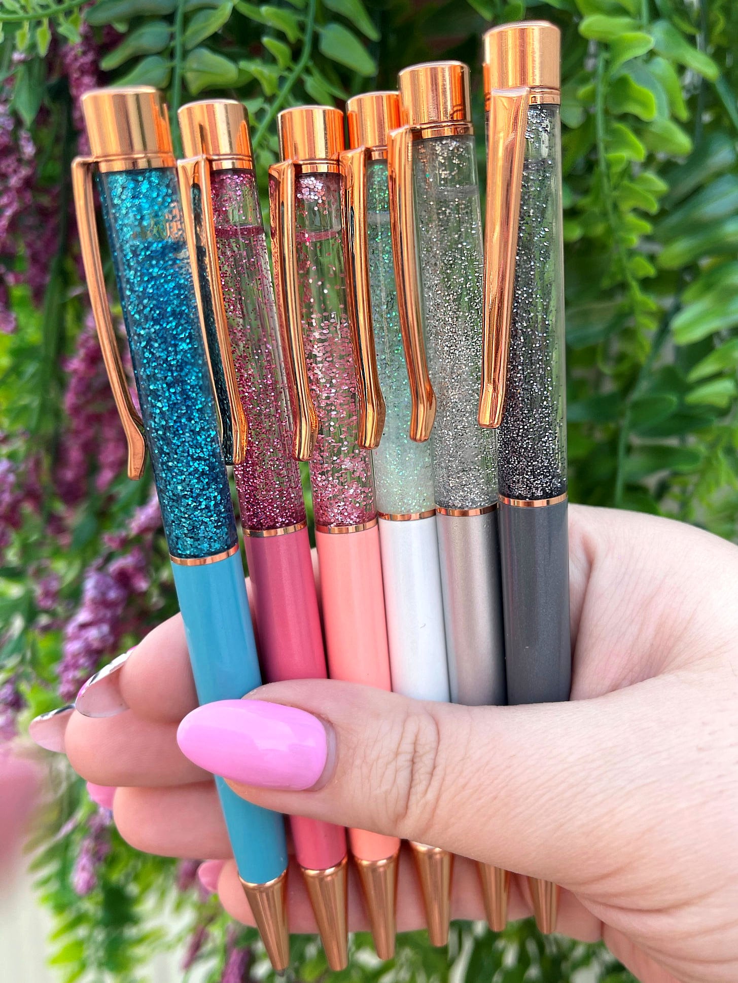 Floating Glitter Pens, Deer Ballpoint Pen, Liquid Glitter Pen, Rose Gold ,  Stationery Gift, Gift for Her, Colorful Pen, Rainbow Color 