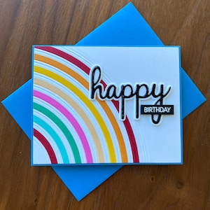 Handmade Rainbow Impression Birthday Card
