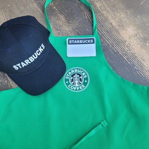 NEW Kids Dress Up Set Starbucks Barista Apron and/or 2 Blank Name Tags. Purchase hat & apron together comes with 2 FREE name tags image 5