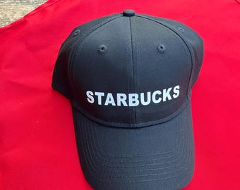 ADULT Starbucks Christmas Barista RED Apron And/or Blank Name