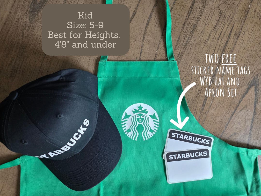 KIDS 12-18M 2T-4T 5-9 10-13 Starbucks Barista Apron And/or