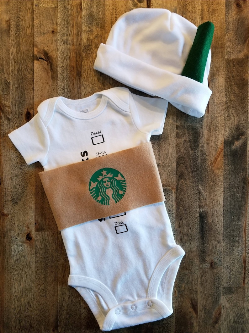 Hot Coffee Cup Costume for Baby Adorable hot cup with cardboard sleeve. image 1