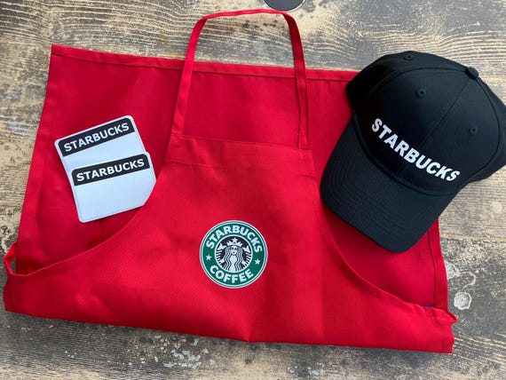 Adult Starbucks Barista Apron & Hat Set – Halloween Costume - Etsy