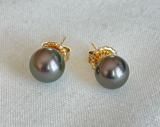 Cultured Tahitian Pearl Stud, 14k (PE97)