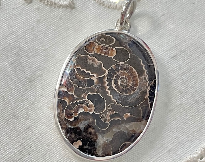 Marston Marble Fossil Pendant, Silver (BFP1)