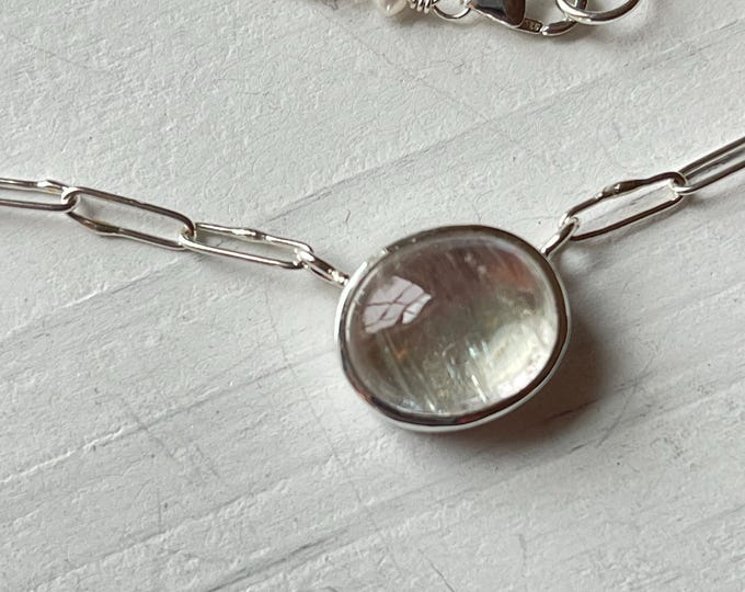 Bi-Color Tourmaline Bella Beans Necklace, Silver (BBN40)