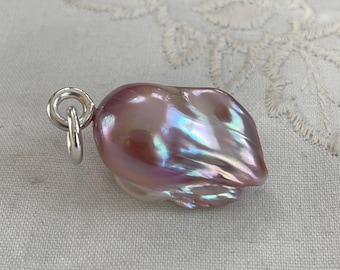 Cultured Fire Ball-parelhanger, zilver (FBP1)