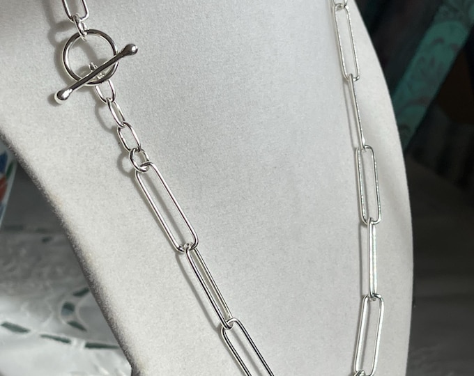 Large Funky Link Toggle Chain, Silver (SSFL25)