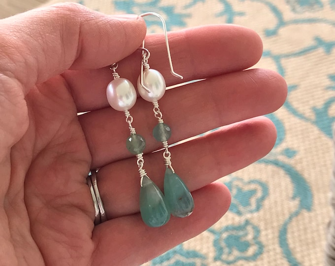 Cultured Freshwater Pearls, Aquaprase™, Sterling Silver Earrings (SGE15)