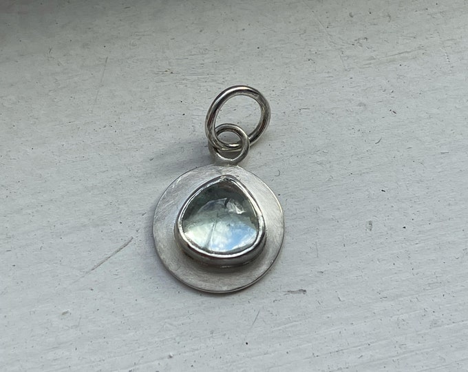 Aquamarine Talisman Pendant, Fine and Sterling Silver (TP7)