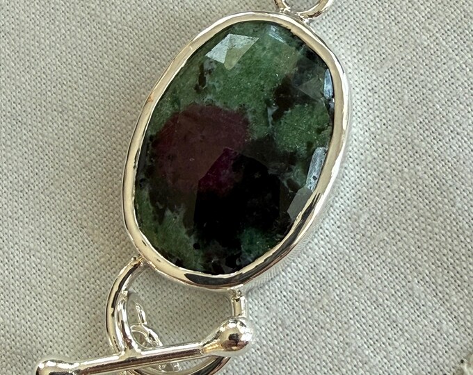 Ruby in Zoisite Toggle Clasp, Silver (RZC1)