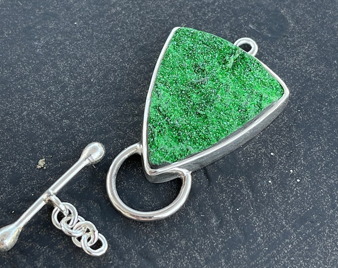 Uvarovite Garnet Toggle Clasp, Silver (UTC2)
